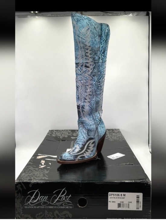 Dan Post Shoes - Dan Post Blue and Silver Heeled Boots